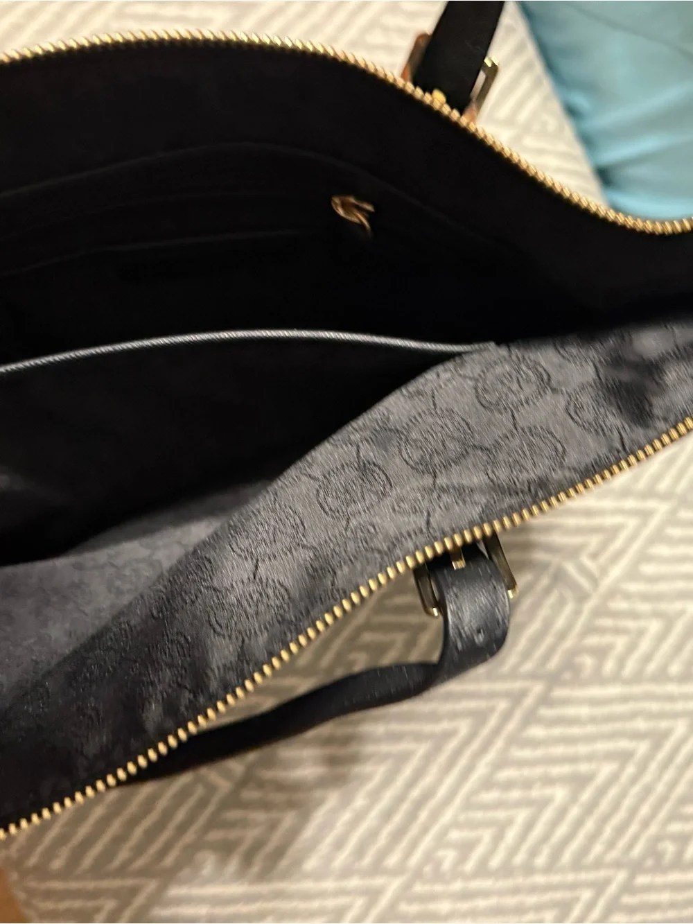 Michael Kors Black Saffiano Tote with Gold Logo Accent